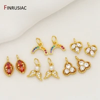supplies for diy jewelry gold plated mini pendants inlaid zircon cute small charms for bracelets necklaces making accessories