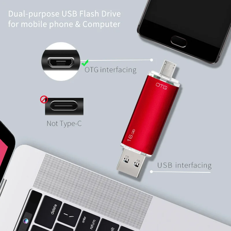 Мини-флеш-накопитель USB металлический OTG 10 шт. 8 ГБ 16 2 0 | Компьютеры и офис