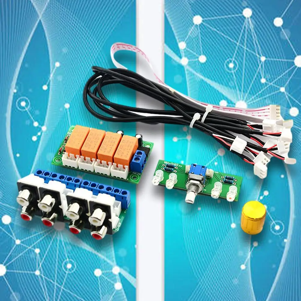 Аудио Вход коммутатор четырехходовой источник звука коммутационная плата