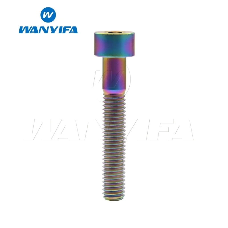 M5x35 Rainbow Wanyifa M5 x от 10 до 12 лет, 16, 18, 20, 25 30 35, 40 45 50 55 60 мм Винт С Титановым болтом клеймо для Велосипедный вынос руля велосипедный крепеж - Цвет: M5x35 Rainbow