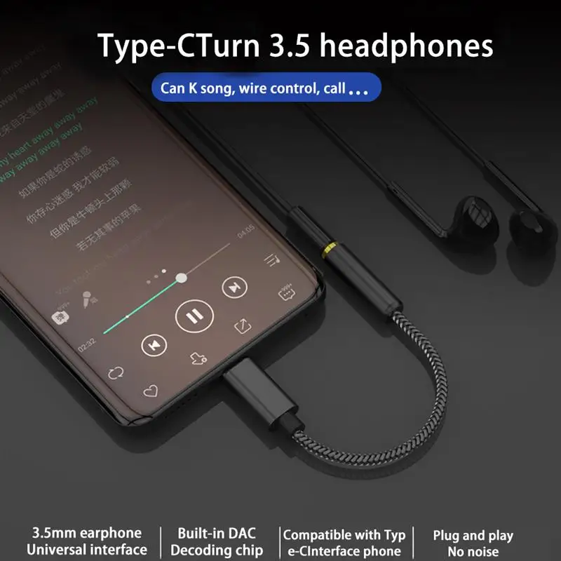 HIFI DAC усилитель для наушников USB Type C до 3 5 мм аудиоадаптер 32 бит 384 кгц цифровой