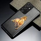 Чехол из натуральной кожи с 3D тиснением для Samsung Galaxy S21 Ultra S20 FE S8 S9 S10 S21 Plus Note 20 10 9 A51 A71 A31 A50 M21 M31 M51