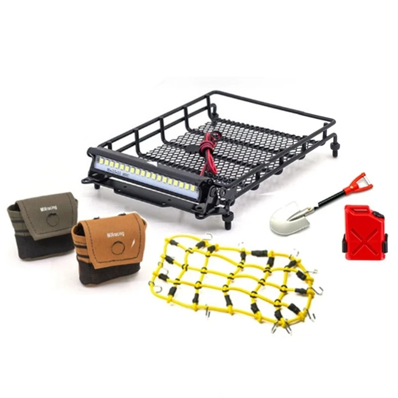 

6Pcs/Set Simulated Decoration Roof Luggage Rack Net Oil Tank Spare Tire Bag for MN D90 MN-90 MN99S 1/12 RC Car Parts