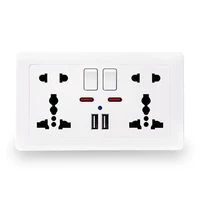 2022 146 model wall power socket universal 5 hole dual usb charger port led indicator uk standard usb switched outlet