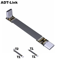 usb 3 1 type c male to usb3 1 type c male updown angle usb data sync charge cable type c cord connector adapter fpc fpv flat
