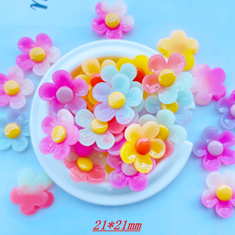 

10 Lovely Mixed Jelly Flower Resin Decorative Crafts Flat Bottomed Convex Scrapbook Kawai DIY Embellishment Accessories 090