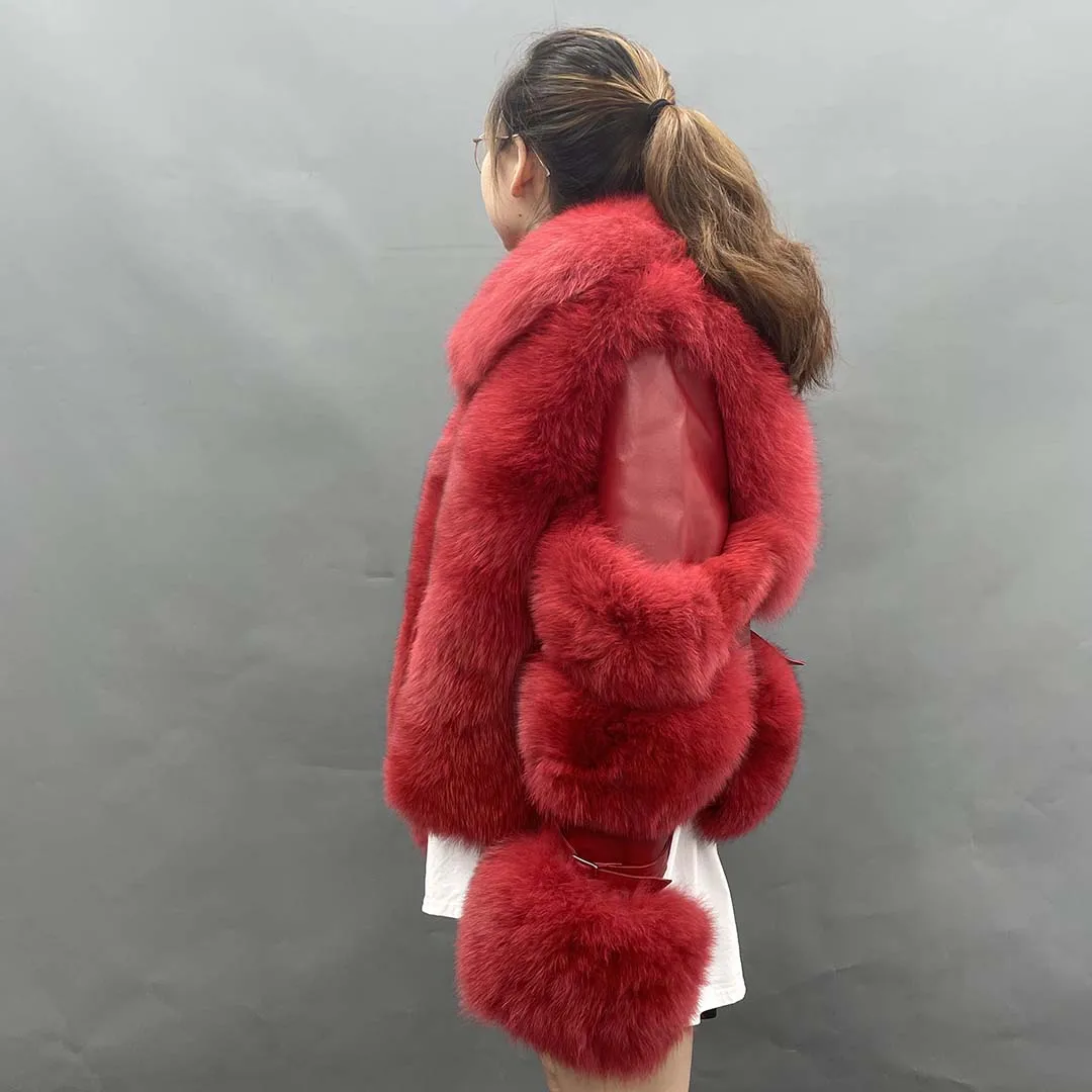 

Winter Fashion High Quality Women Coat Patchwork Style Fox Fur Coat Real Fox Fur Jacket For Women Custom Made Xxxxxl