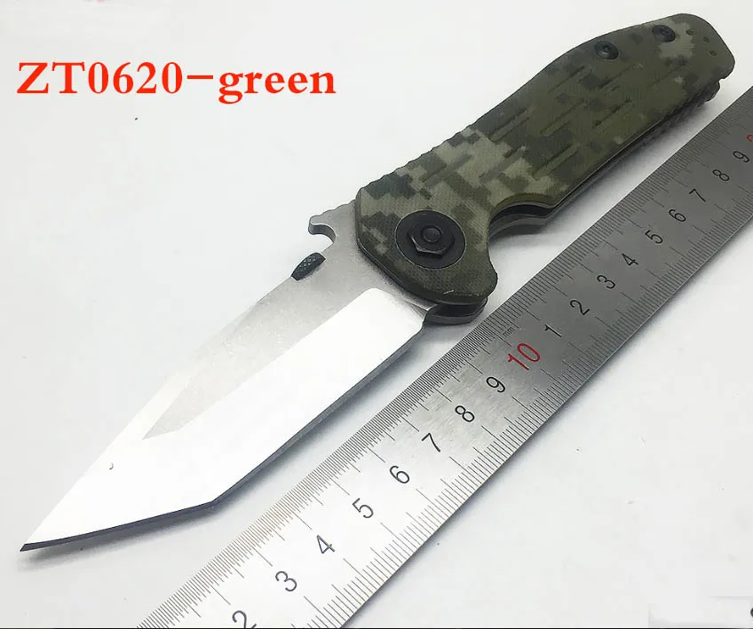 Светло-зеленый ZT 0620 нож 9CR13MOV лезвие, 2 цвета G10 Ручка Складной Кемпинг Открытый охотничий нож Тактический выживания флип карманный EDC инструмент - Цвет: Светло-зеленый