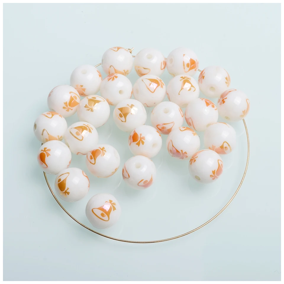 

DIY Glass Beads 10mm Bell Beads for Christmas Decorations