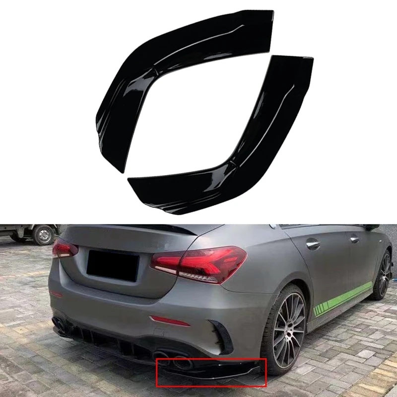 

2Pcs Rear Side Splitters for Mercedes-Benz W177 A35 A45 AMG 2019+ Rear Bumper Lip Diffuser Splitter Spoiler