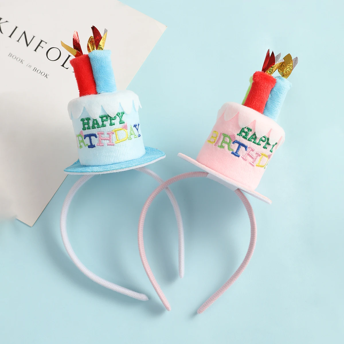 

Miss cute Birthday Cake with Candle fashion Hair band Party Hat Headband Adult Children Birthday Party handmade Hair Accessories