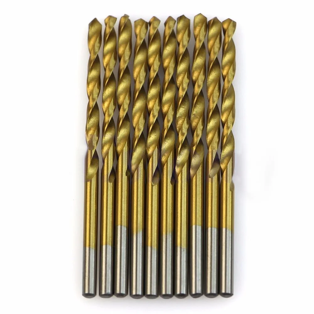 

50pcs HSS Titanium Coated Drill Bits 1 1.5 2/2.5 3mm Woodworking Drilling Bits High Speed Steel Spiral Drill Bit Set
