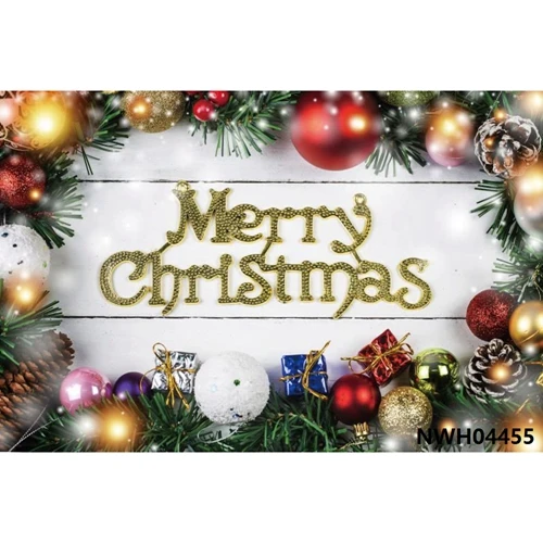 Рождественский фон деревянная доска золотой шар подарок ветка звезсветильник