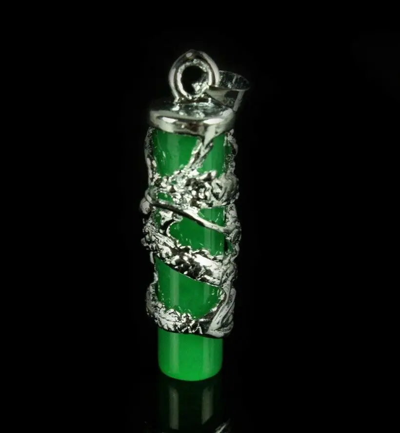 

Chinese Exquisite Malay jade Pendant Green Dragon
