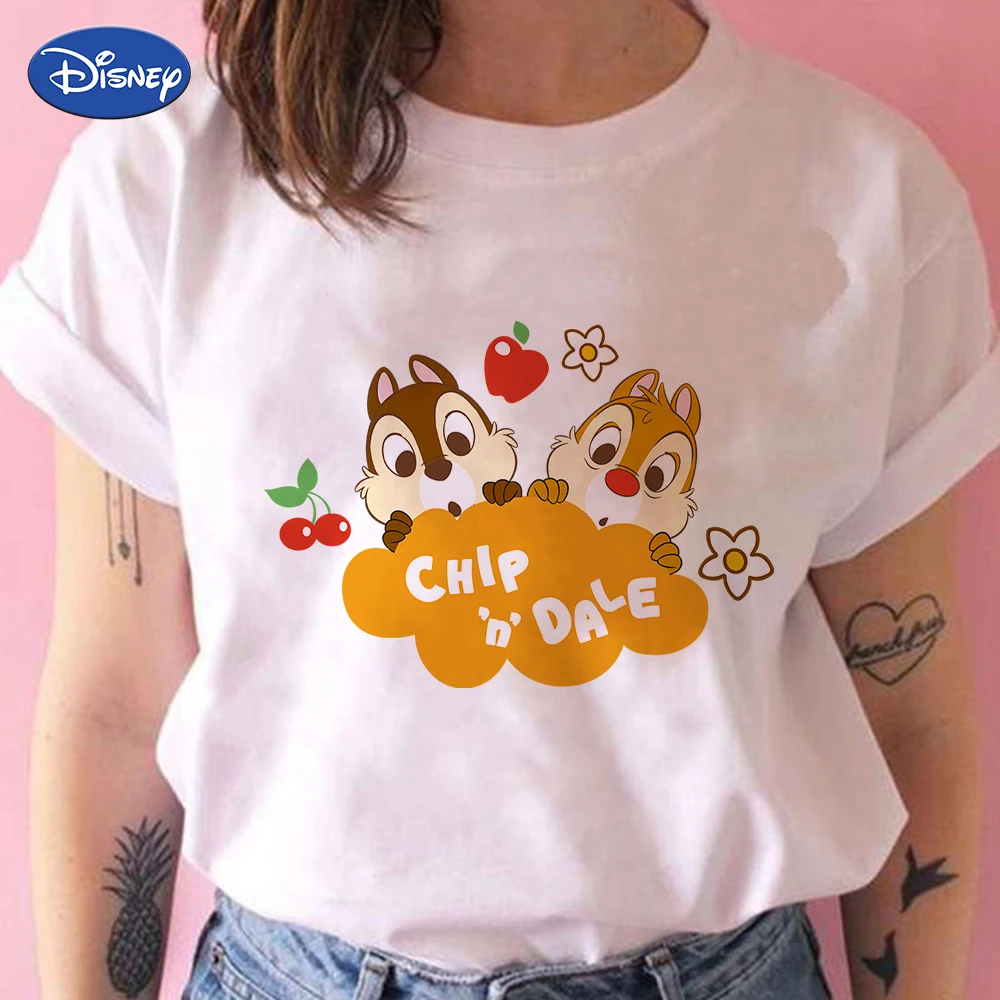 

Chip 'n' Dale Grunge Aesthetic Funny T Shirts Women Best Friends Forever Tshirt Elegant Sister Matching O neck White Top Disney