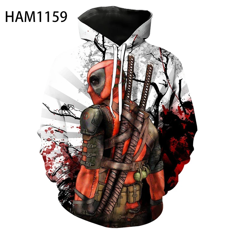 

2021 New 3D Printing Boys And Girls Deadpool 2 Sweatshirt Harajuku Loose And Versatile Spring Autumn Hoodie