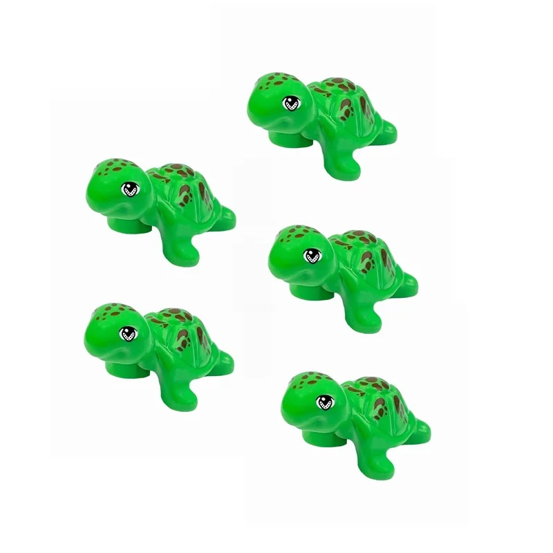  Assembled Sea Ocean World Cities Building Blocks City Animals 5 Pcs Baby Turtles Two Colors Cute Educational Toys For Children |