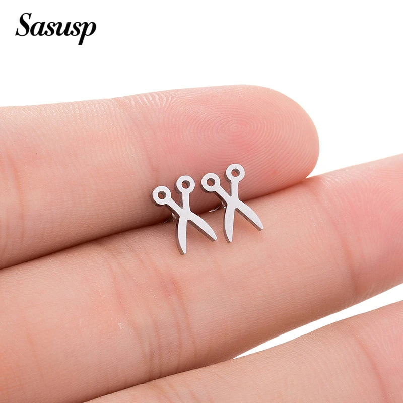 Серьги Sasusp с ножницами для женщин и мужчин серьги гвоздики из нержавеющей стали