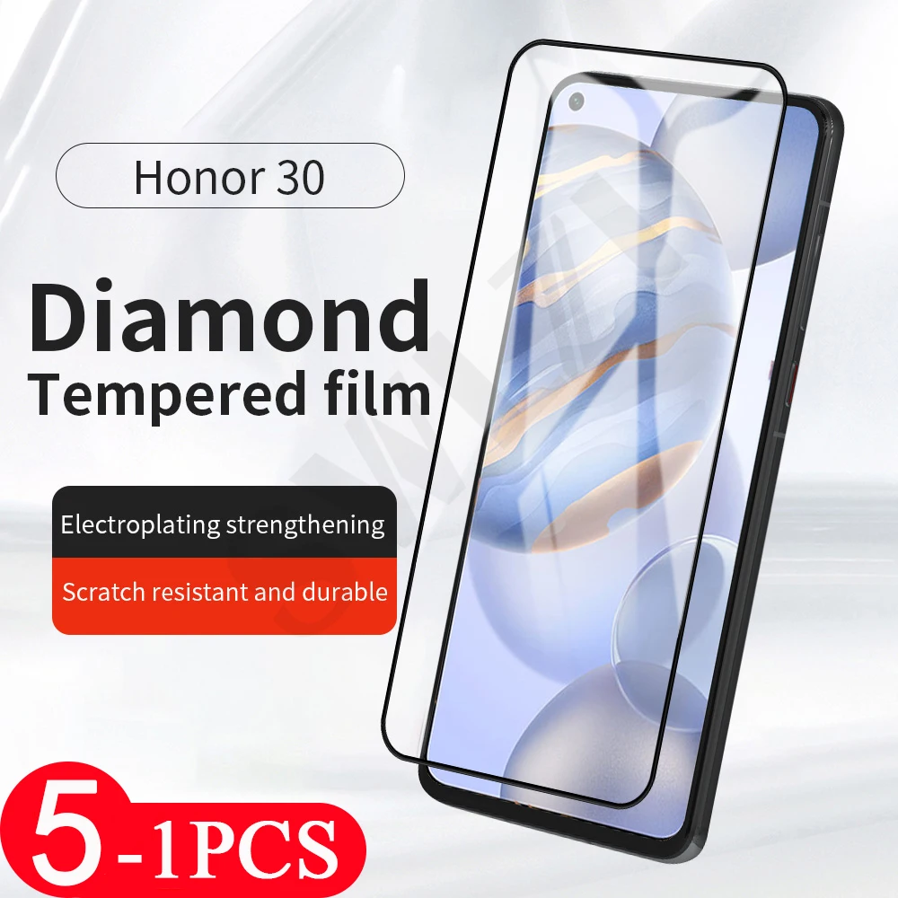 

5-1Pcs screen protector for Honor view 40 30 20 pro plus v40 lite 5G 30i 30S 20i 20S note 10 10i tempered glass protective film