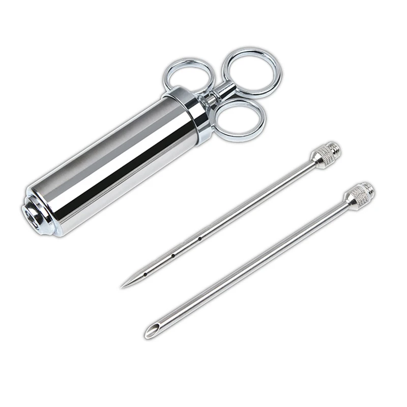 

2021 New High Quality Stainless Steel Needle Turkey Chicken Meat Flavor Injector Meat Syringe Marinade Tools Kitchen Accessories