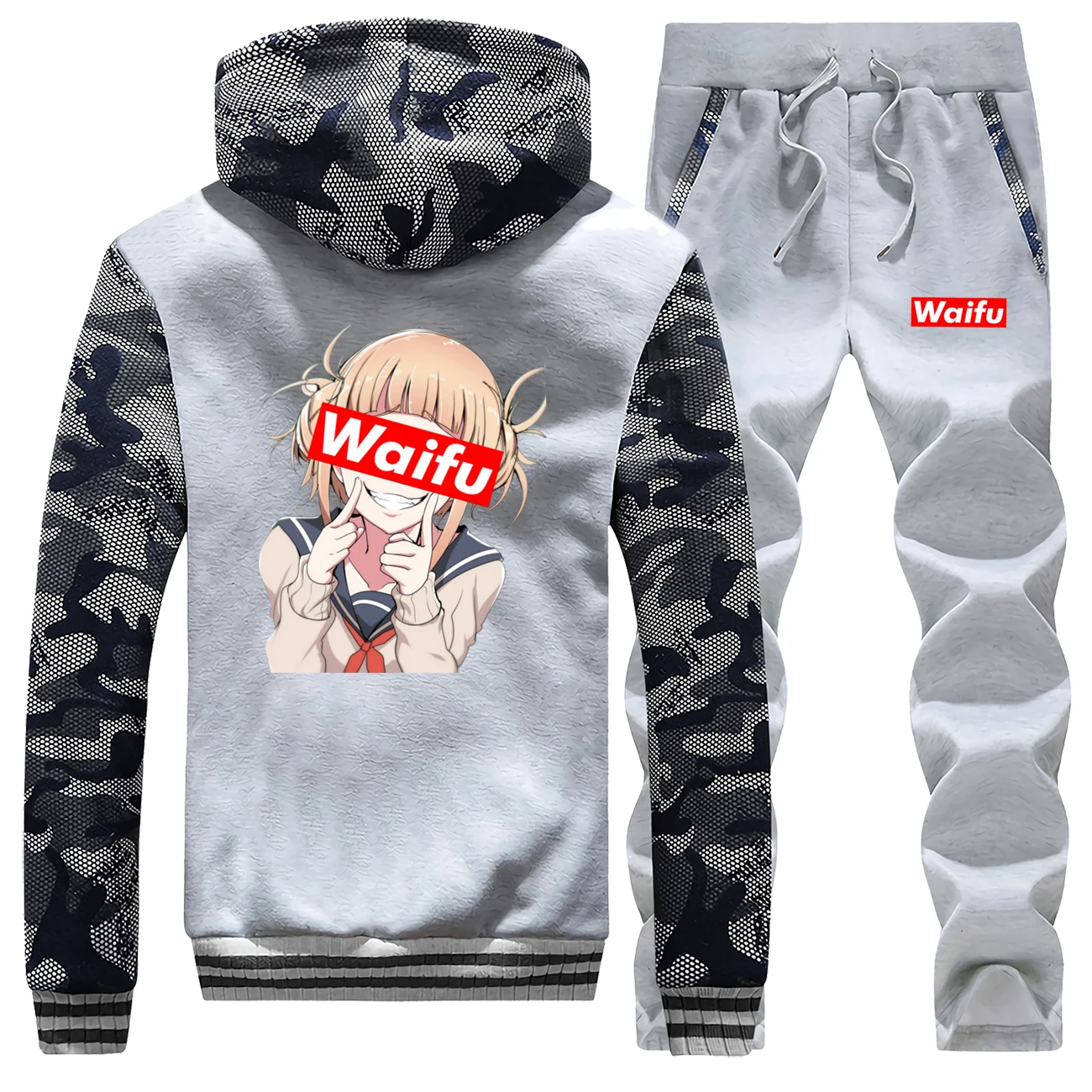 Японские кавайные брюки и толстовки с капюшоном для красивой девушки Waifu мужские