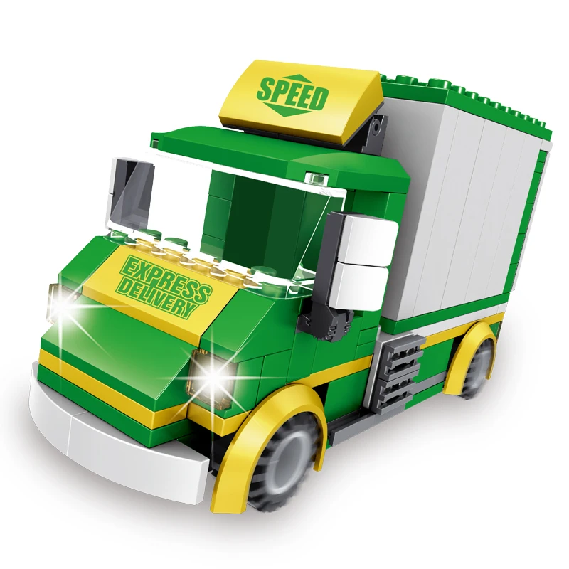 

AUSINI Express Truck Car Model Blocks Bricks Boys Toy Construction City Building Kids Creative Toys for Children Mini Figures