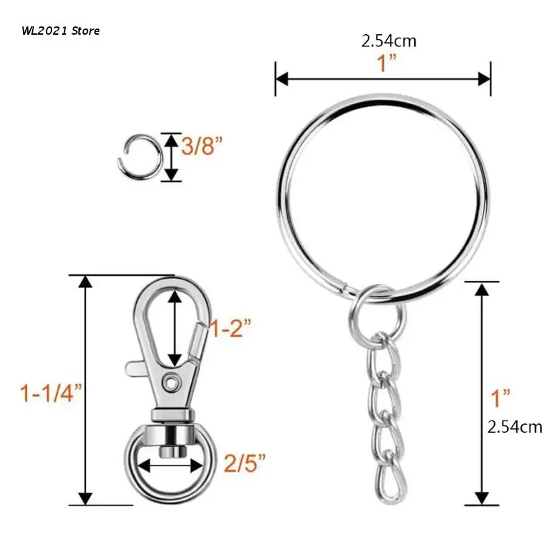 

G5GC Anti-corrosion Alloy Keyring Flexibility Lobster Claw Clasp Jewelry Girls 120x