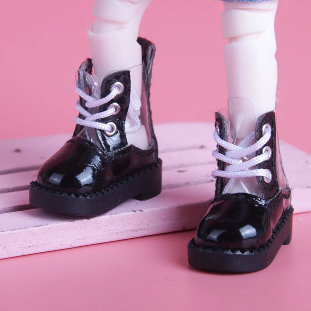 

Женская обувь для кукол версии 1/12 BJD/SD, черная, белая, розовая, коричневая, синяя, желтая обувь из искусственной кожи для девочек, обувь для ку...