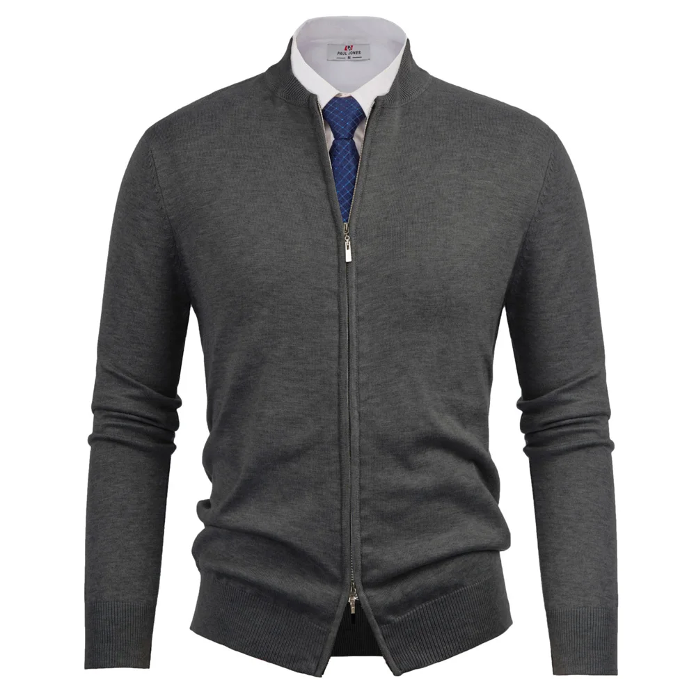 Мужская приталенная куртка PJ с длинным рукавом и воротником стойкой