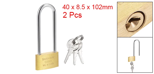 40mm Long Shackle 2x Uxcell 1-2 шт Латунные Навесные Замки с одинаковым ключом 30 мм 40 мм 50 мм 60 мм широкая матовая отделка Длинная Дужка - Цвет: 40mm Long Shackle 2x