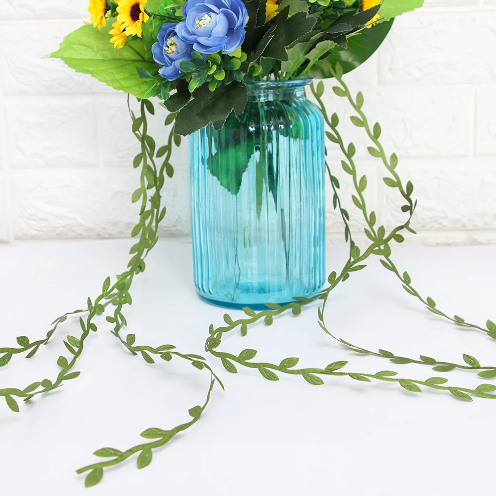 Искусственные зеленые листья плетеные искусственные растения лоза свадебная