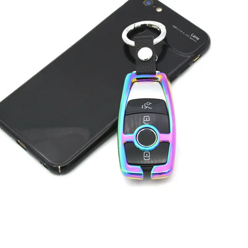 

For Mercedes Benz New E Class C180 C200 E300 Carbon Fiber Car Key Case Fob Cover Holder