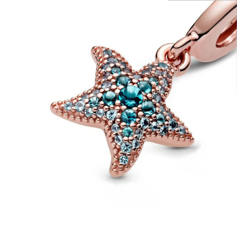 CodeMonkey 100% Real 925 Sterling Silver Tropical Starfish Charms Beads Fit Original Bracelet &amp Dangle Pendant Jewelry CMS1558 |