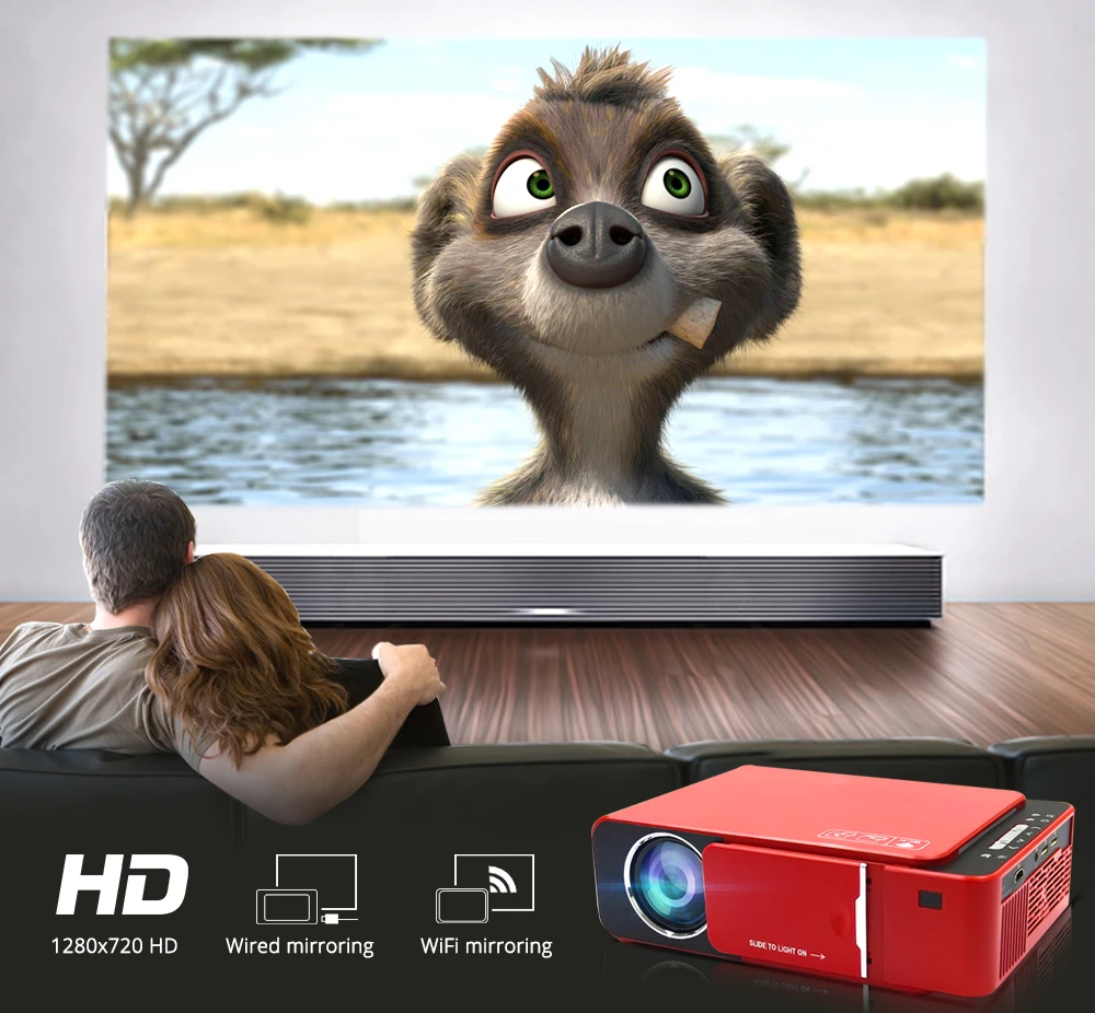 Everycom T6 светодиодный видеопроектор HD 720P портативный HDMI опция Android Wifi проектор Поддержка 4K Full HD 1080p домашний кинотеатр