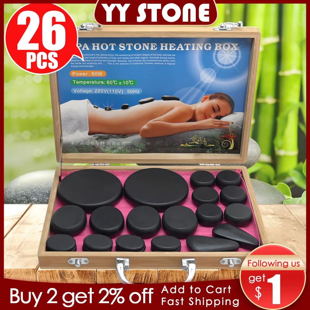 

Tontin hot stone massage set tool basalt massage stones 220V/110V bamboo heater box CE ROHS Round stone massager