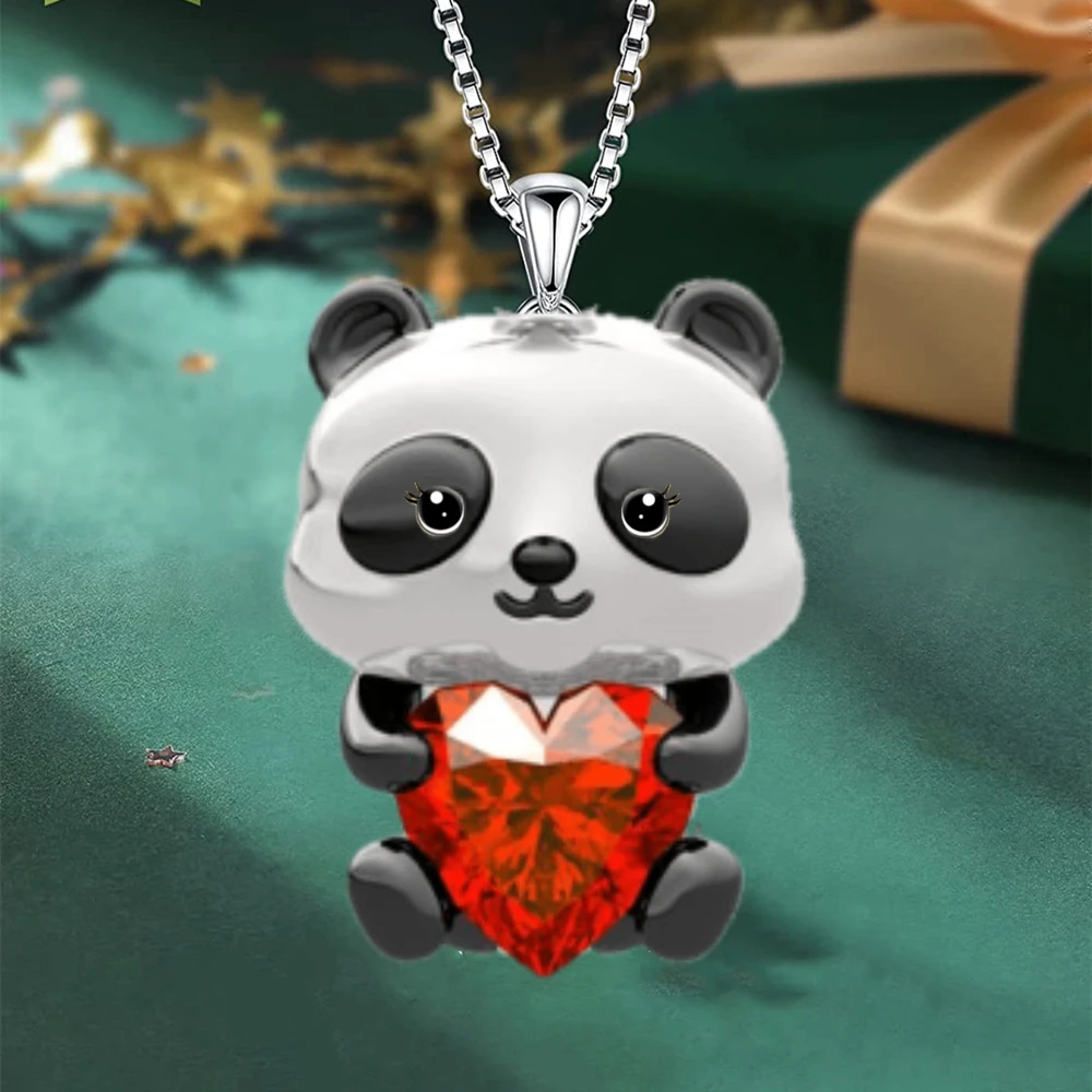 бижутерия для женщин 2022 Модное ожерелье с пандой и красным кристаллом