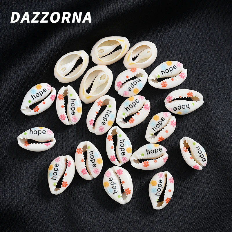 10 шт./упак. Овальный Форма леггинсов с цветочным принтом бусины из натуральных