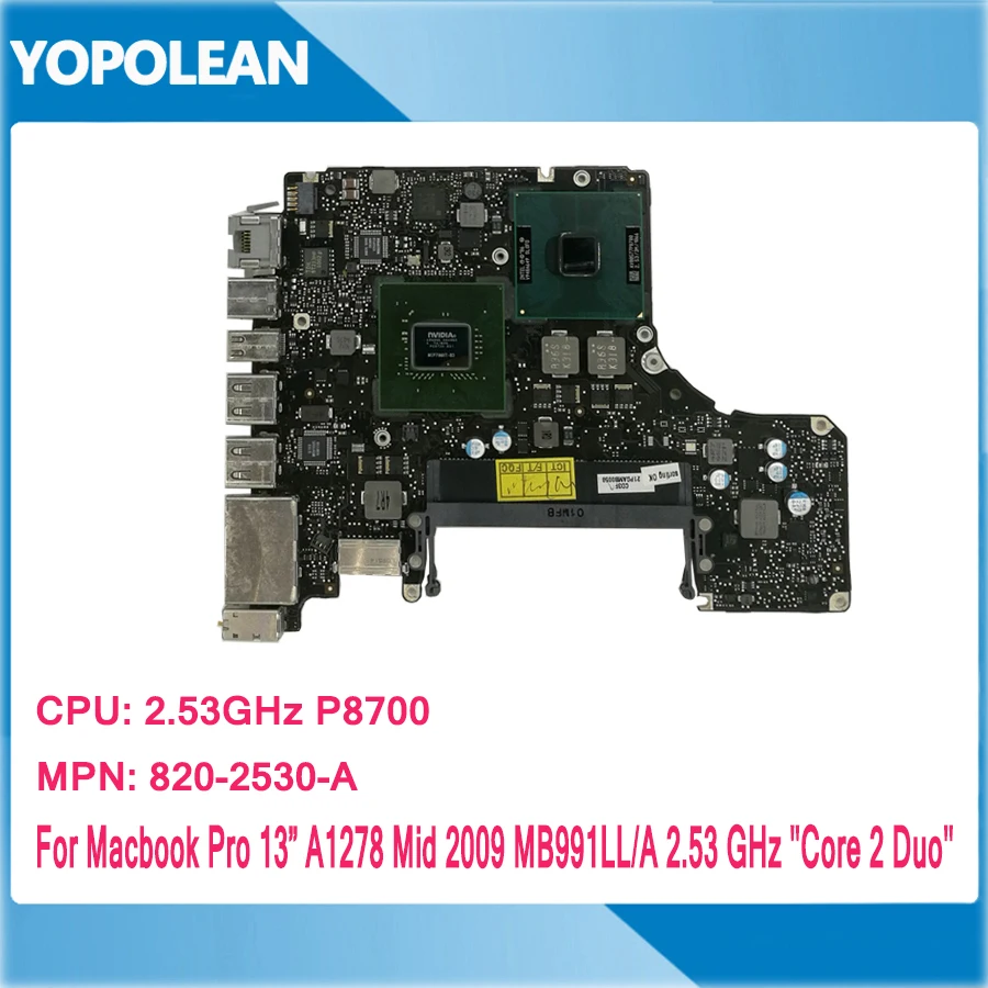 Протестированная Логическая плата для материнской платы Macbook Pro 13 &quotA1278 2 53 ГГц P8700