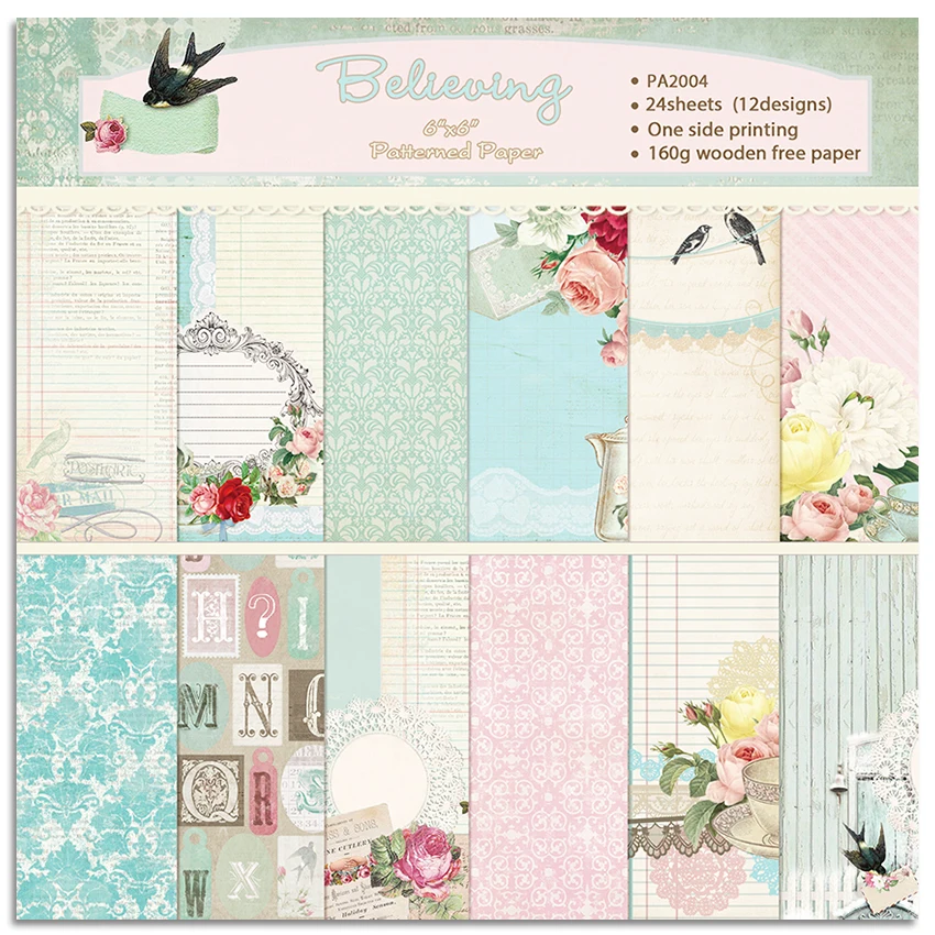 

Бумажный коврик с узором, 24 листа 6 "x 6", для скрапбукинга «сделай сам»