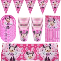 816 people minnie mouse party disposable party supplies decoration cups plate pennant tablecloth combination