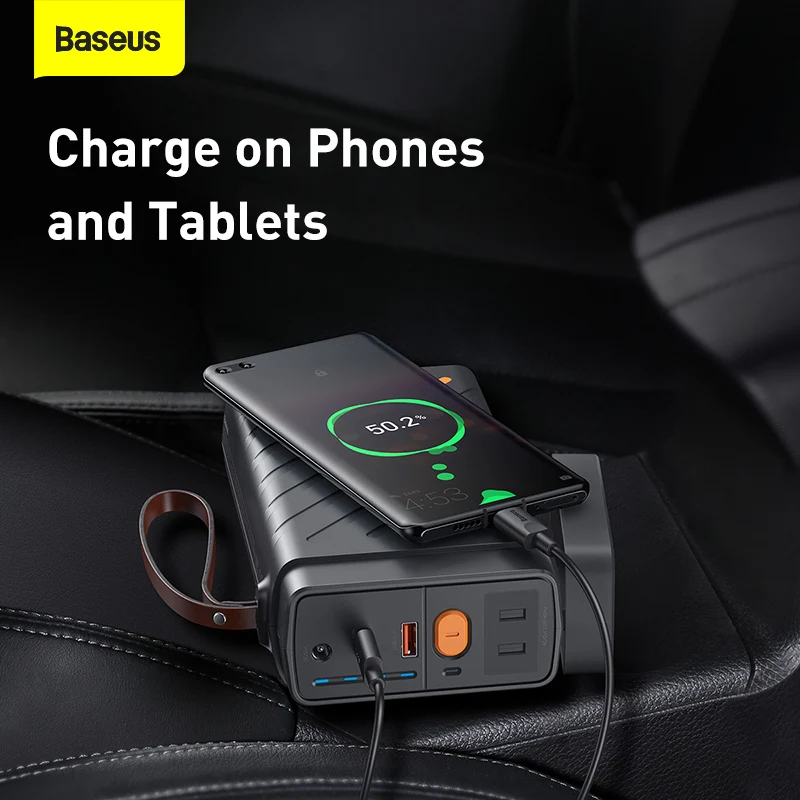 $129.99 Baseus Car Jump Starter Device 220V/110V Car Outdoor Starter Jump Start Power Bank Portable Energy Storage Car Battery Booster