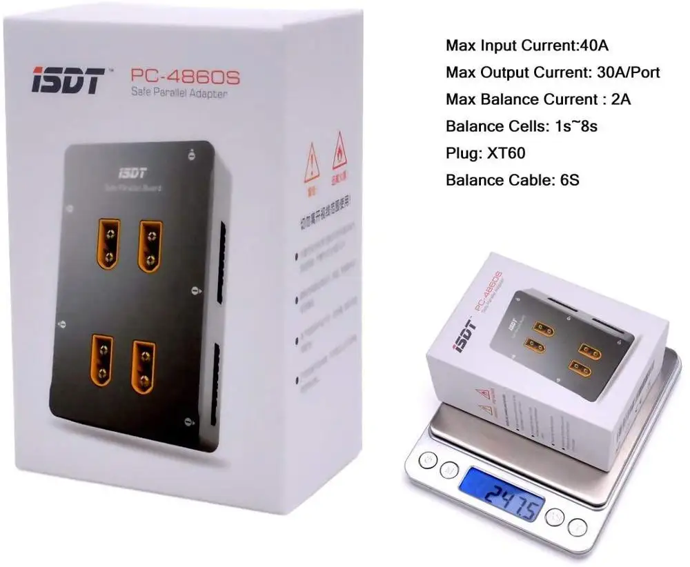 ISDT PC 4860 Lipo зарядное устройство 1 8S XT60 безопасная параллельная плата зарядки
