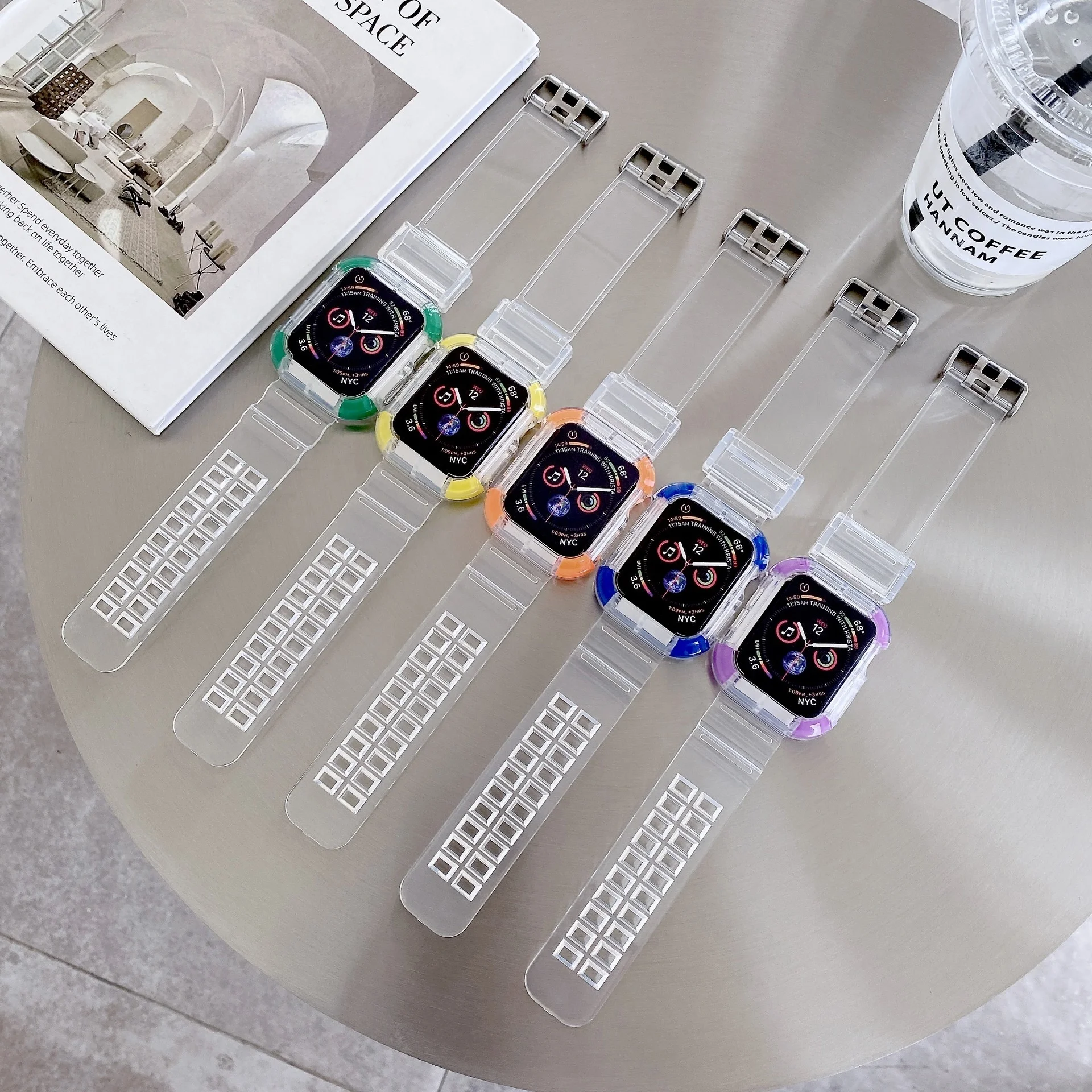 

For Apple Iwatch glacier second generation transparent 6 5 4 integrated 38 40 44 band Newest 20Mm 22Mm Watchband Bracelet Strap