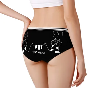 Cartoon Printed Women's Panties High Quality Women's Underpant Skin-friendly Briefs Mid-Rise Cotton Underwear Cute Sweet Panties Cartoon Printed Women's Panties High Quality Women's Underpant Skin-friendly Briefs Mid-Rise Cotton Underwear Cute Sweet Panties