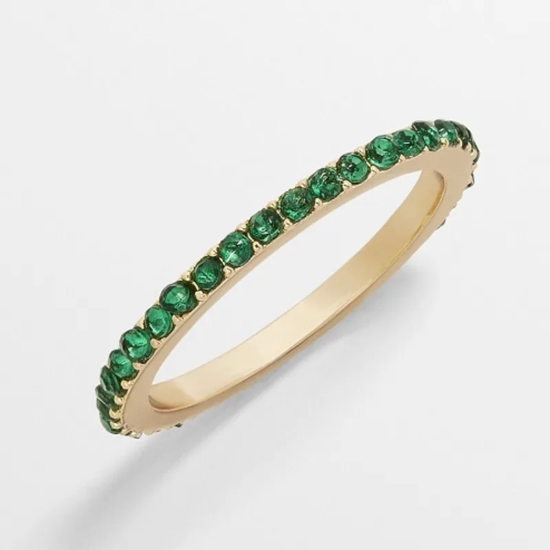 Green Простое Золотое кольцо с кубическим цирконием для женщин,, Boho, цветное, лаконичный дизайн, Женское кольцо, вечерние, свадебные, модные ювелирные изделия - Цвет основного камня: Green