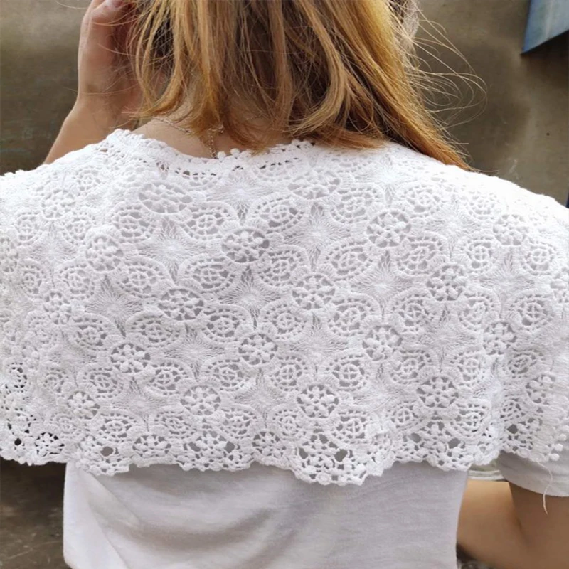 

Кружевной вязаный крючком полый ложный воротник женская маленькая шаль декоративный ложный воротник женские аксессуары для одежды съемны...