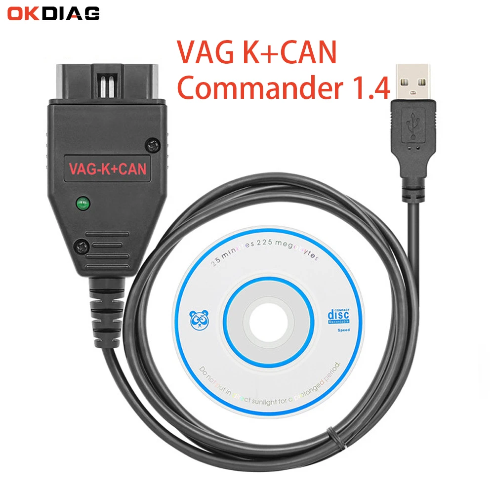 

Диагностический сканер OBD2, VAG K + CAN Commander 1,4 с чипами FTDI FT232RQ PIC18F25K80