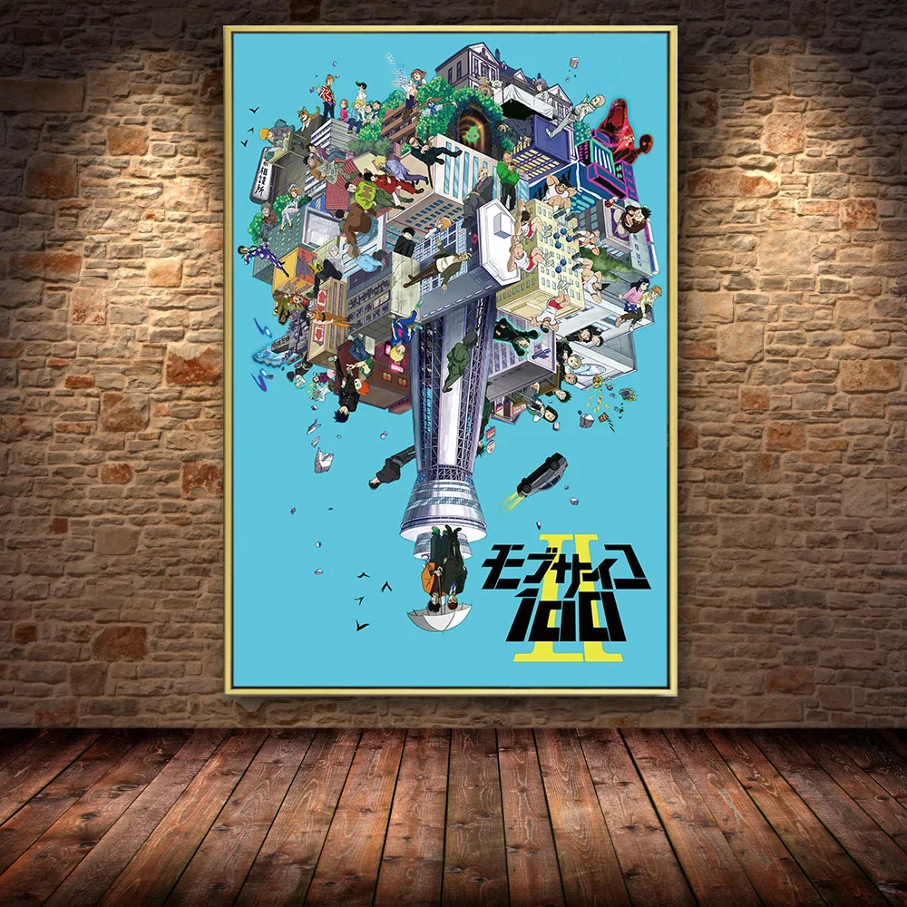 Печатные фотографии украшения дома Wall Art Mob Psycho (милый чудак 100 Nordic Стиль постер