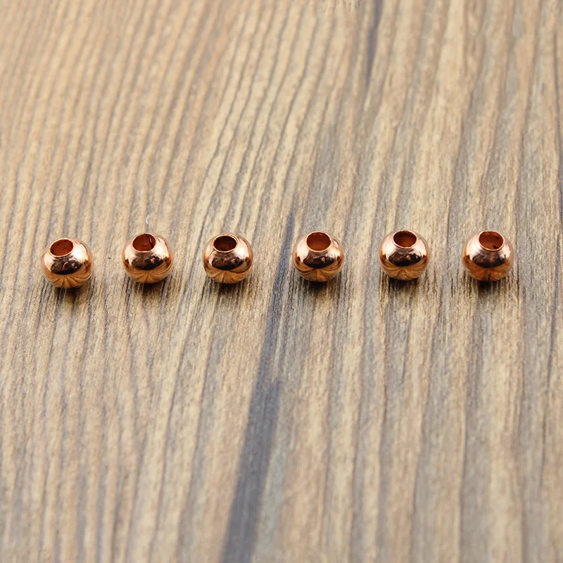 

200pcs/lot Jewelry Findings Diy Metal Crimp Beads Rose Gold Smooth Ball Spacer Beads For Jewelry Making 2.4mm 3mm 4mm 5mm 6mm