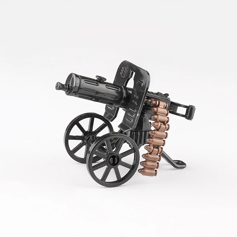1 шт. строительный блок MOC военное оружие Gatling Тяжелая пулемет Трипод WW2 армейское